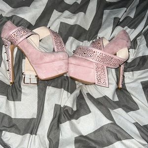 Pink heels with spikes